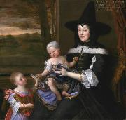 John Michael Wright Portrait of Mrs Salesbury with her Grandchildren Edward and Elizabeth Bagot Oil on canvas Spain oil painting artist